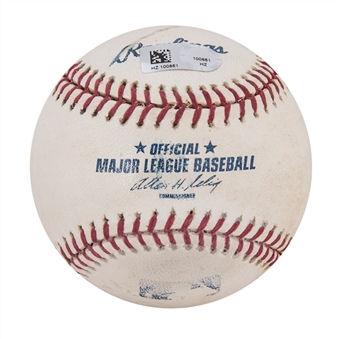 2014 Mike Trout Game Used Baseball Hit for Single on June 22, 2014 vs Texas Rangers (MLB Authenticated)  